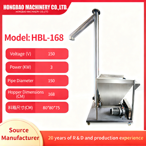 Convoyeur à poudre continu à vis double haute vitesse en acier inoxydable avec moteur, capacité de 2000 kg/h pour le moulage plastique - Product Image 2