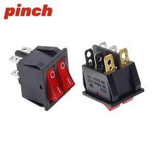Interruptor basculante Pinch KCD3 de 6 pines y 2 posiciones DPST con luz indicadora roja para planchas eléctricas y calentadores de aceite - Product Image 1