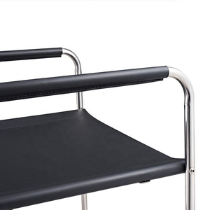 Sedia da Pranzo Nordica Moderna Minimalista di Lusso con Telaio in Acciaio Inossidabile e Seduta in Pelle, Arredamento per Sala da Pranzo - Product Image 6
