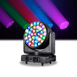 QSE Lighting Professional 37*40 B-eye RGB LED Aluminium Beam Wash Moving Head Light DMX512/Contrôle Sonore IP33 Ra95 - Product Image 1