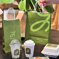 Sacs en papier kraft personnalisés avec logo, grands, avec poignées, jetables, pour la vente à emporter, sacs en papier pour boulangerie, emballage pour la restauration rapide