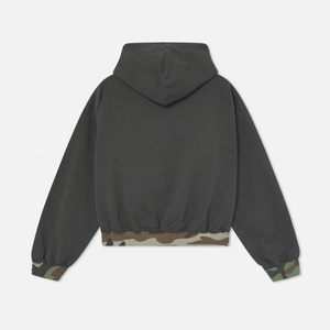 Sudaderas con Capucha para Hombre, al por Mayor, de Alta Calidad, 100% Algodón, Hombros Caídos, Estilo Desgastado, Color Ceniza Oscuro, Felpa Francesa, Corte Holgado - Product Image 4