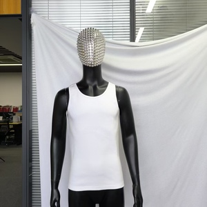 Canottiera Casual alla moda da <span class=keywords><strong>uomo</strong></span> a coste per sport e Fitness con strato di Base bianco per la stampa di <span class=keywords><strong>gilet</strong></span> con schermo americano estivo nuovo Design - Product Image 1