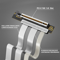 Câble Riser PCIE5.0 Haute Vitesse 16X avec Connecteur Mâle-Femelle à 180 Degrés, Câble Riser GPU X16 Flexible en Stock