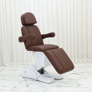 Table de massage électrique réglable moderne en cuir marron 3/4 motorisée pour esthéticienne, lit de spa pour cils et soins du visage, chaise cosmétique pour salon de beauté - Product Image 5