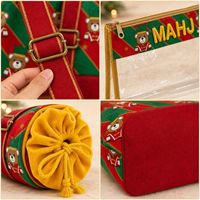 Набор для хранения рождественского маджонга: сумка-органайзер, аксессуары для праздничной игры в маджонг, подарок для семейного игрового вечера