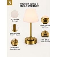Lampe de table sans fil flexible rechargeable OEM, commande tactile réglable, gravure de logo personnalisée, batterie haute capacité pour la vente en gros