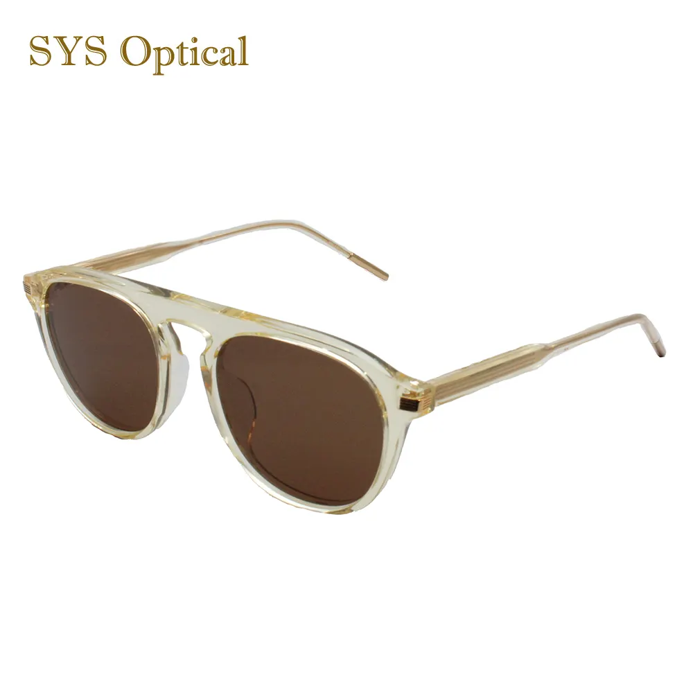 Hot selling acetate nylon sunglasses single bridge gafas de sol custom sunglasses without nose pads