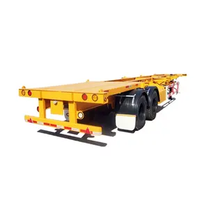 China brand new flatbed semitrailer 3 Axles high quality 40-70ton 40ft Cargo container trailer