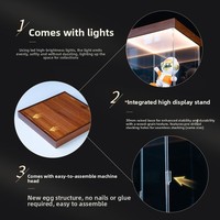Vitrine d'exposition en acrylique LED empilable avec connexion en série, boîte de présentation éclairée avec interface DC et câble d'alimentation USB