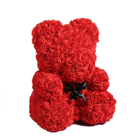 AYOYO 2025 Nouveau Ours en Roses 25cm, Fleur Éternelle, Cadeau Artisanal pour Maman et Saint-Valentin