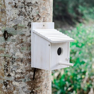 Petite cage à oiseaux suspendue en bois, adaptée aux <span class=keywords><strong>moineaux</strong></span>, aux pinsons et aux cardinaux, design détachable, nid pour animaux <span class=keywords><strong>de</strong></span> compagnie, utilisation en extérieur - Product Image 3