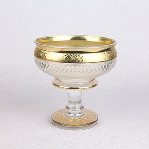 Cristalería Golden Crown Estilo Argelia y Azerbaiyán, Tazón de Cristal <span class=keywords><strong>Bohemia</strong></span> con Base, Tazón para Dulces, Cristalería de Colores, Cristal Dorado - Product Image 4