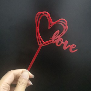 Adorno de acrílico para pastel de San Valentín con diseño de miel y dulzura, corazón de amor y rosa, decoración para pastel de boda. - Product Image 5