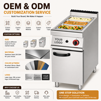Bain-marie commercial à gaz avec armoire, chauffe-plats pour buffet, équipement de cuisine de restaurant, OEM ODM, directement de l'usine