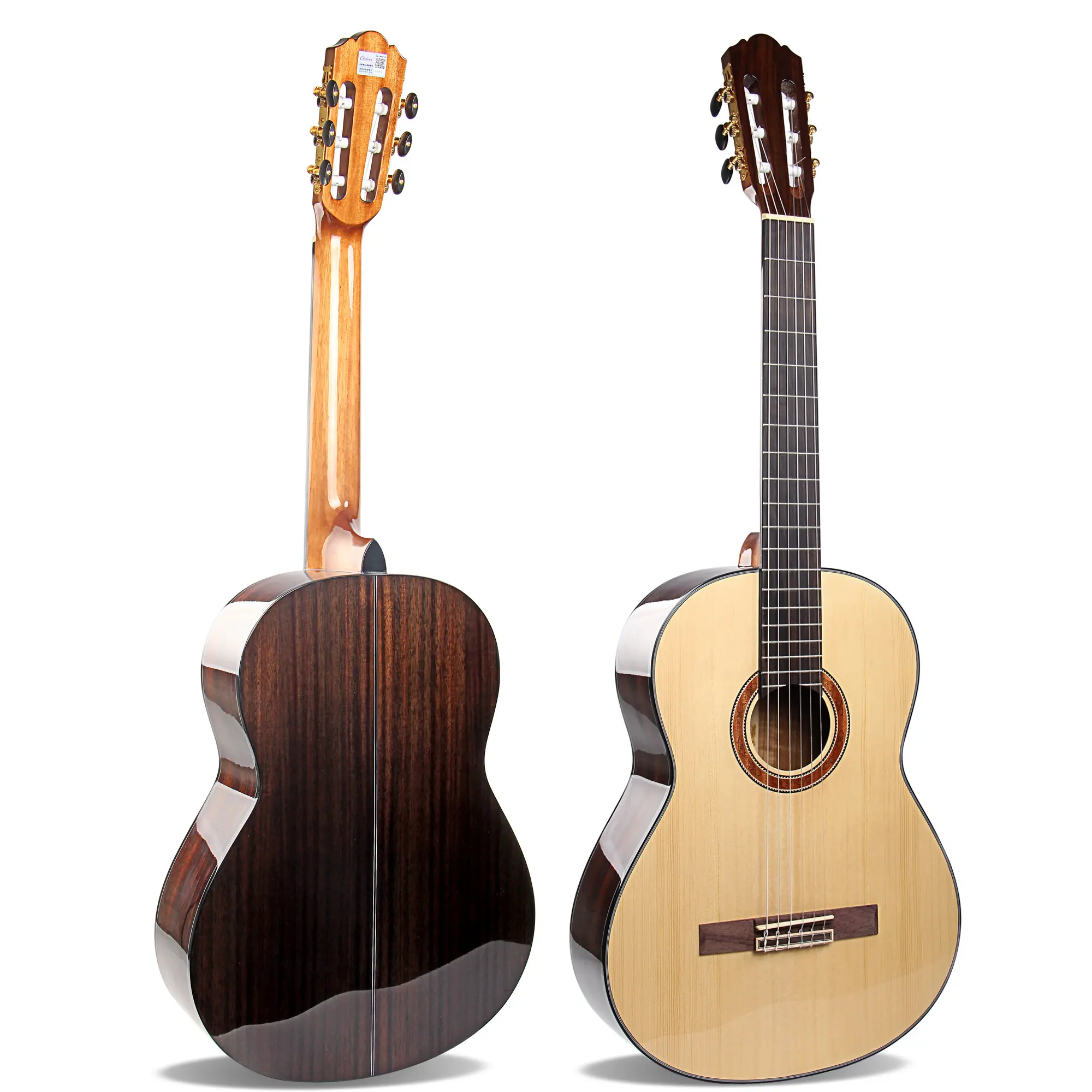 Guitare classique personnalisée OEM Offre Spéciale en Fiber de carbone, dessus en épicéa entièrement stratifié