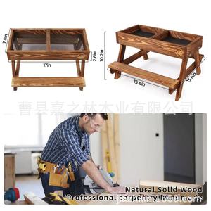Wooden Poultry Feeder <b>Stand</b> Solid Wood <b>Pan</b> Feeder For Chickens Birds Rabbits Outdoor Farm Use Brown - Product Image 3