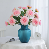 Fleur artificielle Dahlia en tissu de soie de qualité supérieure, toucher hydratant, pour décoration intérieure, centre de table de mariage, fausse fleur, commande en gros