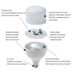 Высококачественная Светодиодная лампа высокой мощности, 5 Вт 10 Вт, 15 Вт, 20 Вт, 30 Вт, 40 Вт, 50 Вт, <span class=keywords><strong>60</strong></span> Вт, E27, Bombillo, светодиодная лампочка - Product Image 3