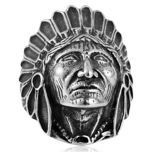 Tibetan Silver Men's Tribal Face <b>Ring</b> Geometric Design Gift Jewelry - Product Image 5