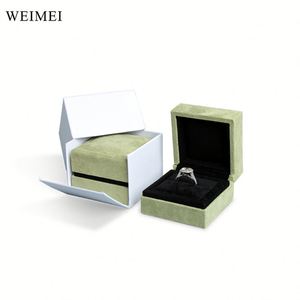 Boîte à bijoux en velours Bague Bracelet Collier Emballage Marque verte WEIMEI - Product Image 2