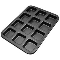 Moule à muffins rectangulaire 8 cavités en acier au carbone antiadhésif, pour gâteaux, barres et pâtisseries, chaleur uniforme, démoulage rapide, durable