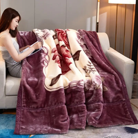 Couverture en tricot Raschel luxueuse, chaude et douce, couvertures pour l'hiver 8 kg, lit double 2 plis, couverture en fourrure de vison coréenne pour l'hiver