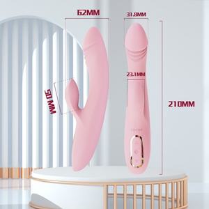 Vibrador Conejo KISTOY <span class=keywords><strong>Katy</strong></span> con Doble Estimulación Vaginal y del Clítoris, con Calentamiento Automático, Color Rosa, para Mujeres, Juguetes Sexuales - Product Image 2