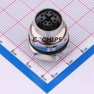 C12B-FSX-RM-8-SH Circular (Cable) Connector Through hole Component (THT) Connector M12 8P Female Straight - Product Image 1