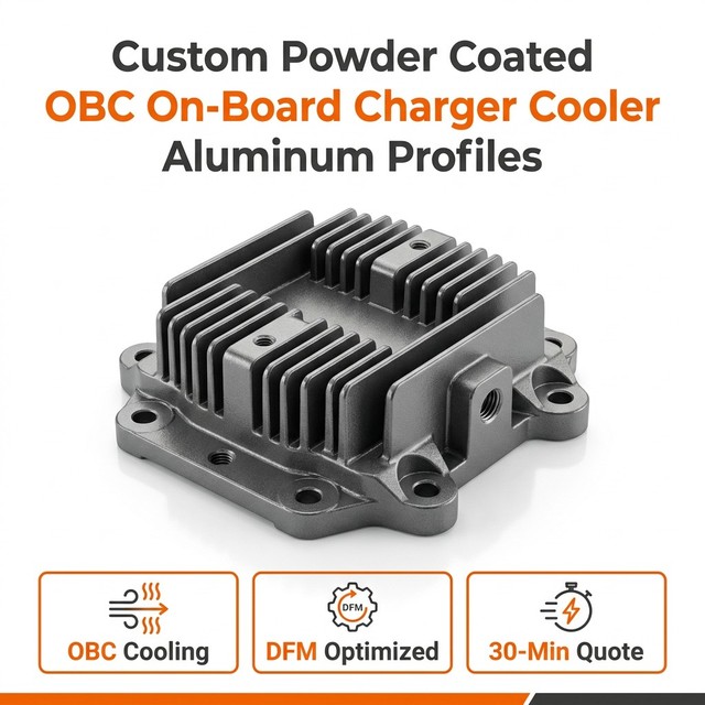 Custom Powder Coated OEM OBC On-Board Charger Cooler Aluminum Profiles