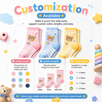 Chaussettes pour bébé personnalisées à rayures, chaussettes en coton pour enfants, respirantes, motif animal de dessin animé, chaussettes décontractées pour tout-petits, antibactériennes