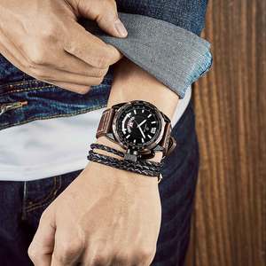 GOLDEN <strong>HOUR</strong> GH118 <strong>Super</strong> OEM Men Quartz Watch 2024 Stainless Steel Band Waterproof Date Display Ultra Thin Business Hand Watch - Product Image 6