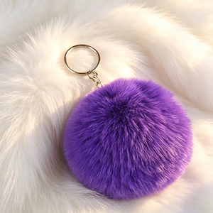 Porte-clés décoratif en fausse fourrure avec pompon, boule moelleuse, breloque pour clés de voiture et sac à main pour femmes - Product Image 3