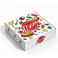 Boîte à pizza en carton ondulé rigide de qualité alimentaire, avec logo imprimé, motif personnalisé, revêtement UV, imperméable, taille personnalisable, design personnalisé