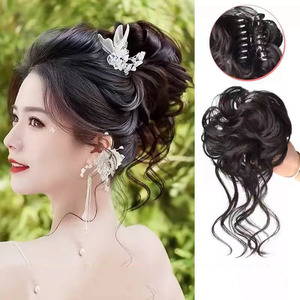 <span class=keywords><strong>Pince</strong></span> à cheveux pour <span class=keywords><strong>chignon</strong></span> désordonné, postiche synthétique bouclé naturel pour femme, volume instantané, coiffure <span class=keywords><strong>facile</strong></span> pour les filles pressées - Product Image 3