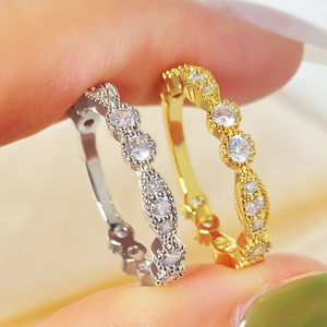 Fashion Trendy 18K Gold Plated <b>CZ</b> Cubic Zircon <b>Rings</b> for Women Girls - Product Image 1