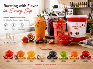 Bosmos Coconut Popping <b>Boba</b> 3.3kg Bottle-HALAL/HACCP Certified Taiwan <b>Bubble</b> Tea Bursting <b>Boba</b> - Product Image 4