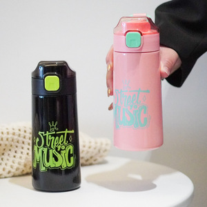 Nouvelle gourde portable d'extérieur avec corde, pratique, pour enfants, 500 ml, mignonne, en acier inoxydable 316, tasse thermos sous vide - Product Image 2