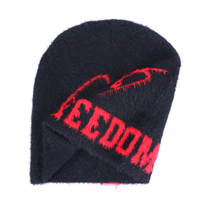 Vente en gros de bonnet <span class=keywords><strong>ski</strong></span> hiphop noir avec logo personnalisé style designer bonnets personnalisés avec lettre jacquard logo bonnet avec <span class=keywords><strong>fourrure</strong></span> - Product Image 2