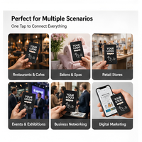 Carte NFC en PVC étanche OEM avec code QR pour les évaluations Google, les réseaux sociaux, les cartes de visite numériques, vente en gros