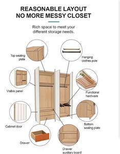 Armoire en rotin ouverte en bois de qualité supérieure pour chambres à coucher, salons, appartements, hôtels et villas - Product Image 6