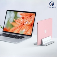 Support vertical pour ordinateur portable en aluminium à fente unique, réglable en largeur, organisateur de bureau peu encombrant pour la maison et le bureau
