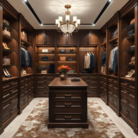 Dressing moderne sur mesure en chêne massif avec îlot, armoire convertible pour chambre à coucher, idéal pour hôtel et salon