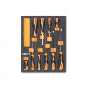 Bandeja termoformada blanda BETA - 024500208 Con destornilladores Beta Grip para hoja plana y Phillips®Tornillos (10 Uds.) - Product Image 1