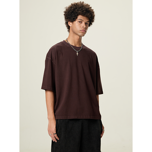 Custom retro Acid washed 260gsm Oversized Cotton blank plain Boxy Fit Drop Shoulder Tshirt Cropped <b>t</b> <b>Shirt</b> <b>Men</b> <b>s</b> <b>t</b> <b>shirts</b> - Product Image 2