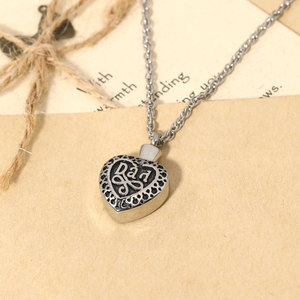 New Stainless Steel <strong>Dad</strong> in Heart Urns Pendants Necklaces Cremation Urn Jewelry Memorial <strong>Keepsake</strong> Openable Put in <strong>Ashes</strong> Jewelry - Product Image 3
