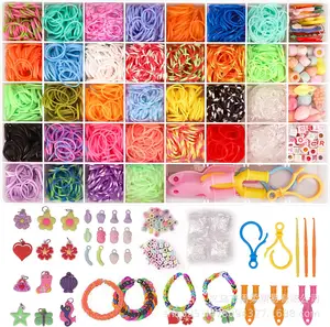 Diy Rainbow Hand-woven Rubber Band Children's Educational Toy Woven Bracelet 2500PCS Rubber Band Set