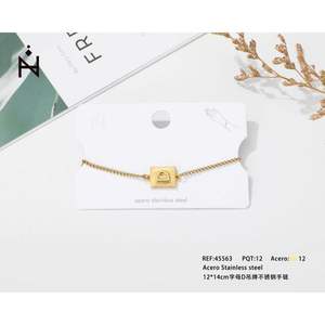 Stainless Steel Bracelet 12x14cm Letter <b>D</b> Tag Gold Plated Chain Unisex Jewelry <b>Gift</b> - Product Image 1