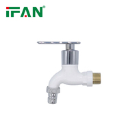 Robinet de cuisine mural en plastique IFAN 1/2 pouce pour tuyau d'eau, raccord de jardin