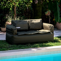 Canapé gonflable double d'extérieur Daydream avec pompe à air intégrée, gonflage automatique, matériau PVC - Confortable et portable pour le camping